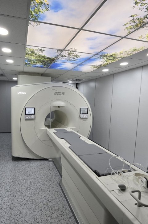 1.5T MRI scanner in a hospital room