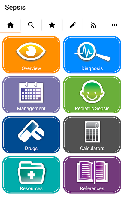 Sepsis App Home Screenshot